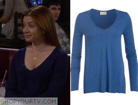 Himym Season 7 Episode 3 Lilys Blue V Neck Shop Your Tv