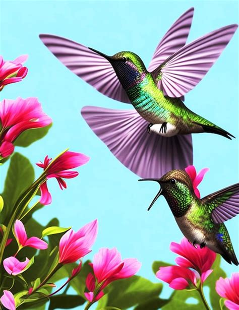 Premium AI Image Flying Hummingbird Generate Ai