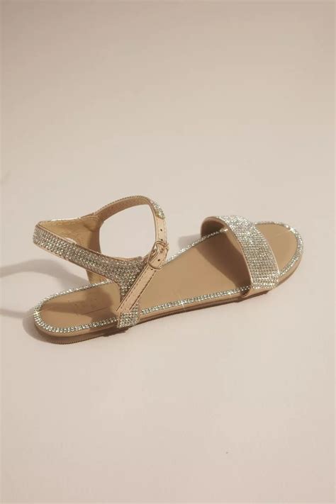 Rhinestone Flat Sandals Davids Bridal