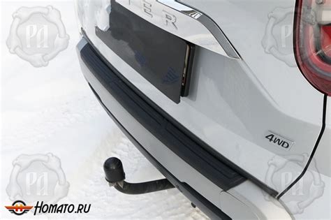 Накладка на задний бампер для Рено Дастер 2 2021+ | широкая, шагрень ...