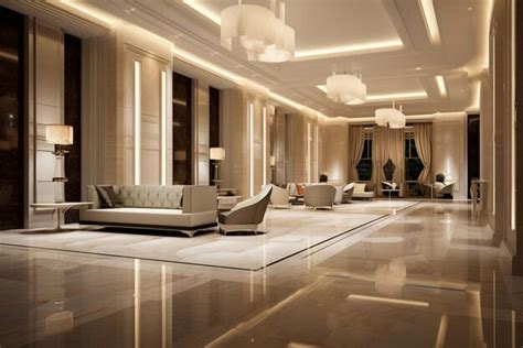 Premium Ai Image Elegant Modern Lobby Interior Design