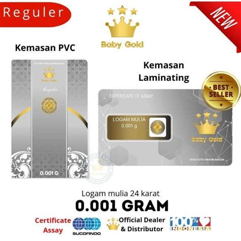 Jual Baby Gold Reguler Series 0 001 Gram Kemasan Laminating Termurah