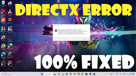 DirectX Function GetDeviceRemovedReason Failed With DXGI ERROR DEVICE