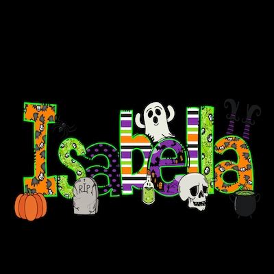 Halloween Doodle Letters With Clip Art PNG Files, Make Your Own Name ...