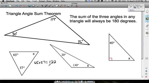 Triangle Angle Sum Theorem Youtube