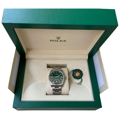 New Rolex Oyster Perpetual 126000 Green Dial Watch 2021 36mm 219284