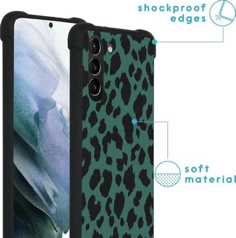 Imoshion Design Hoesje Met Koord Voor Samsung Galaxy S21 Plus Luipaard Groen Zwart