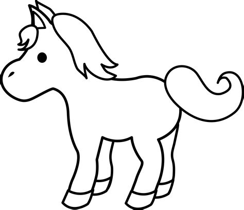 horses clip art black and white 1