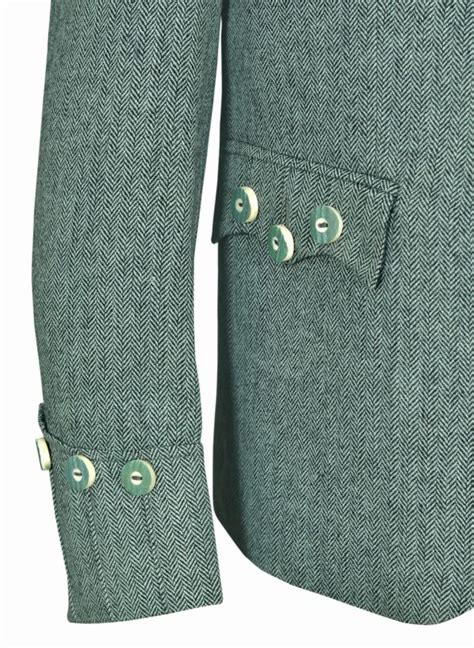 Lovat Green Tweed Argyle Kilt Jacket With 5 Button Vest Ayaan Products