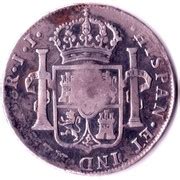 R Is Maria Ii Countermark Crowned Shield Over Reales Spain