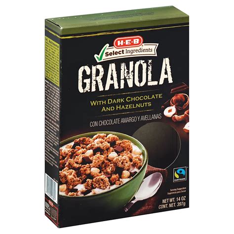 H E B Select Ingredients Granola With Dark Chocolate Pieces And Roasted Hazelnuts Shop Cereal