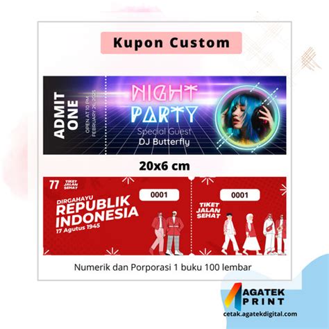 Jual Cetak Kupon Voucher Tiket Undian Custom Kab Tangerang Agatek