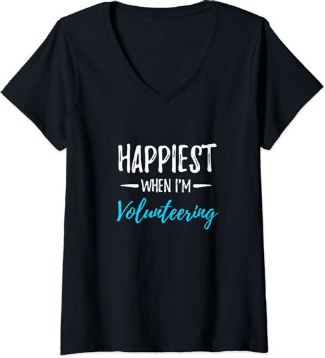 Womens Happiest When Volunteering Funny Volunteer T Idea