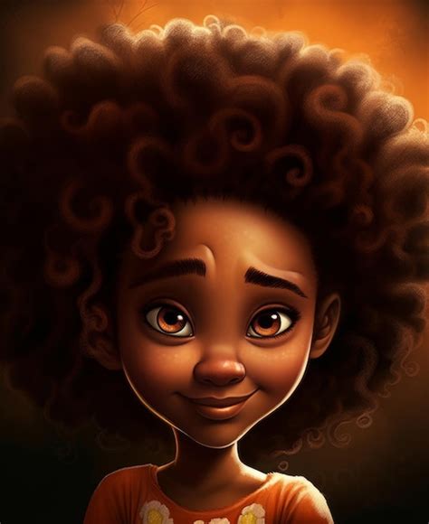 Un Dessin Anim D Une Fille Aux Cheveux Afro Photo Premium