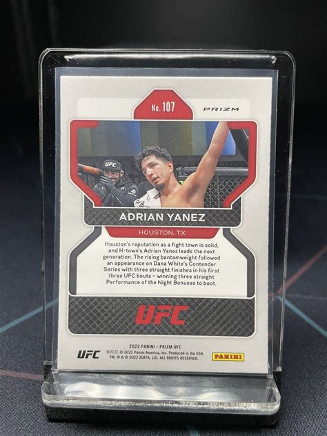 2022 Panini Prizm UFC Ruby Wave Prizm 107 Adrian Yanez RC For Sale