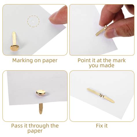 Snapklik.com : Ferraycle 500 Pieces Mini Brads Fasteners Brass Paper