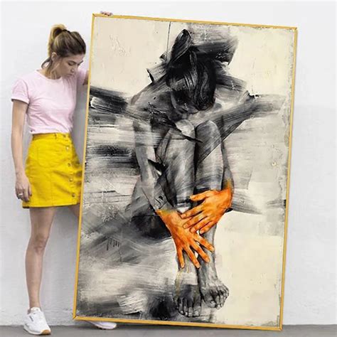 Abstract Sexy Nude Woman Canvas Painting Wall Art Nordic Naked Girl Poster Prints For Living