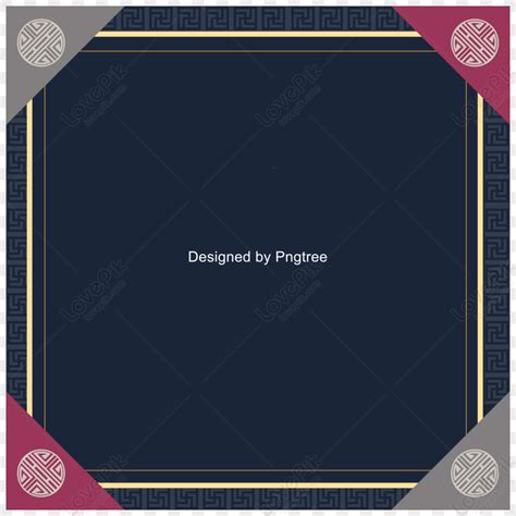 Korea Tradition Pattern Border Vintage Template Shiny PNG Transparent