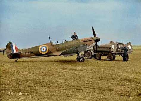 Groundcrew Refuelling Supermarine Spitfire Mark Iia P Of No