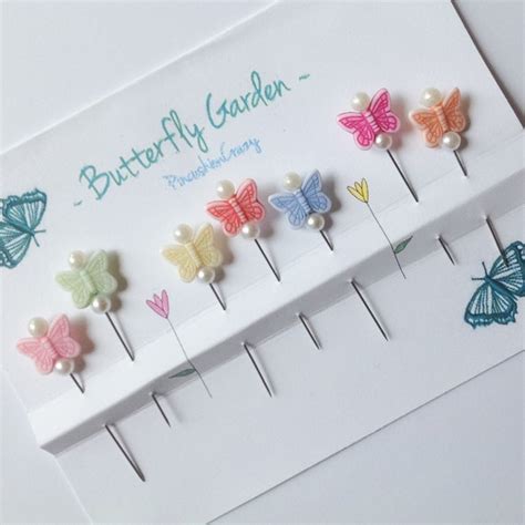 Butterfly Garden Pins Fancy Sewing Pins Gift By Pincushioncrazy