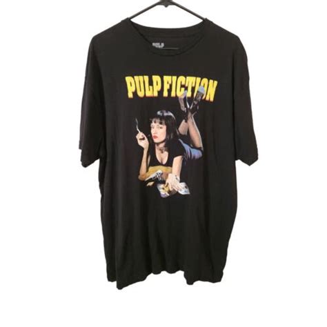 Pulp Fiction Mia Wallace Uma Thurman Mens Black T Shirt Size Xl Ebay