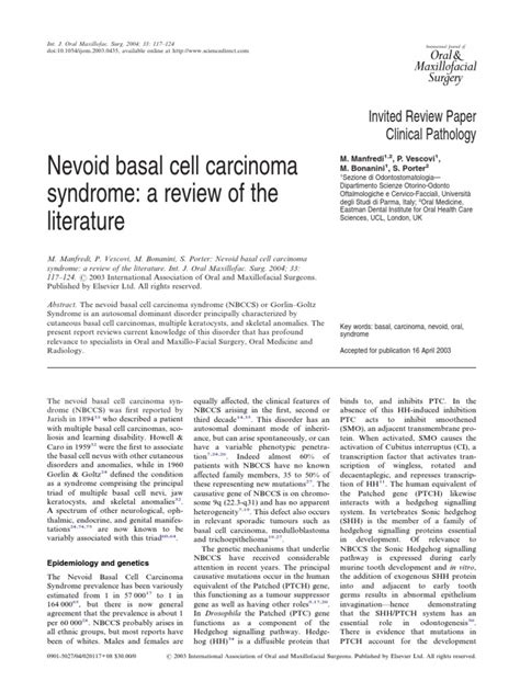 Nevoid Basal Cell Carcinoma Syndrome 2 | PDF | Clinical Medicine ...