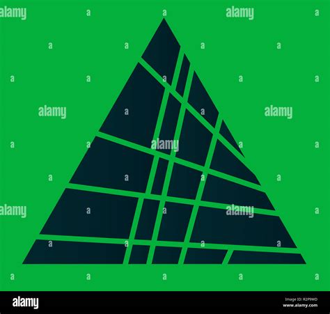 A Green Pyramid Sliced Over A Green Background Stock Photo Alamy