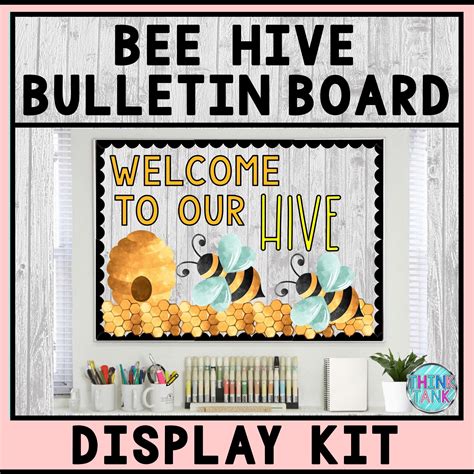 Printable Bulletin Board Display Kit Teacher Bulletin Board Bee Hive Bee Theme Teacher Decor For