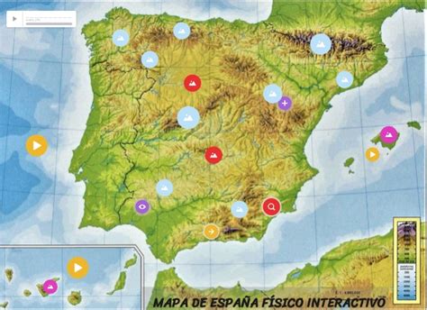 MAPA FÍSICO DE ESPAÑA INTERACTIVO