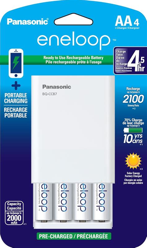 Eneloop Panasonic K Kj87mca4ba Cargador De Batería Individual Con