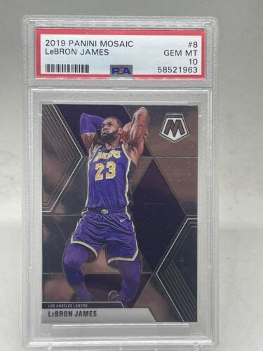 2019 20 Panini Mosaic 8 LeBron James Los Angeles Lakers PSA 10 GEM