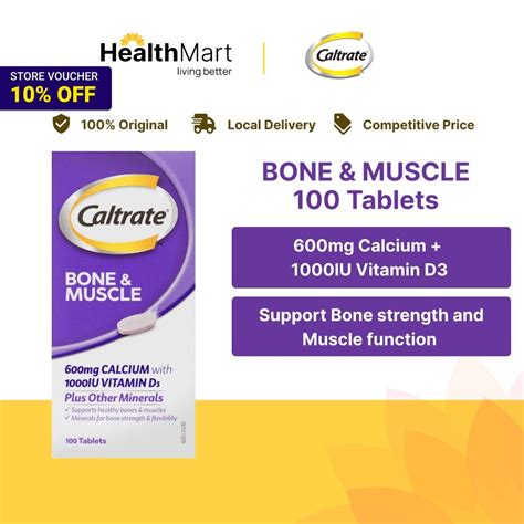 [sg] Caltrate Bone And Muscle 600mg Calcium 1000iu Vitamin D3 100