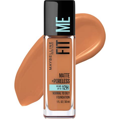 Maybelline Fit Me Matte Poreless Liquid Foundation Makeup 338 Spicy