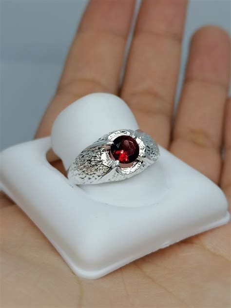 Anillo Para Caballero En Plata 925 Garantizado Piedra Roja Mercado Libre