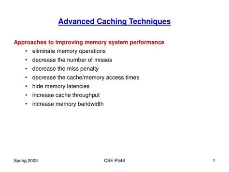 PPT - Advanced Caching Techniques PowerPoint Presentation, free ...