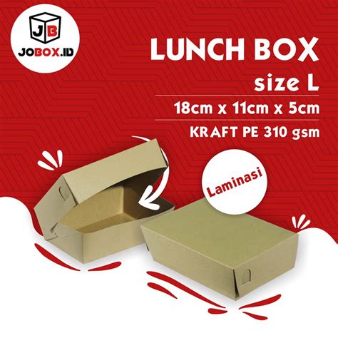 Jual Paper Lunch Box L Bahan Kraft 310 Gsm Lunch Box Kraft Lunch