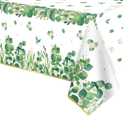 Pack Sage Green Eucalyptus Leaf Tablecover Sage Greenery Tablecloth