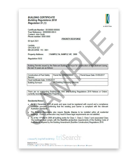 Building Approval Certificate Trisearch