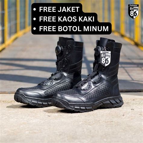 Jual Sepatu Pdl Tali Putar Kawat Baja Asli Kulit Sapi Boots Tni Ad Al