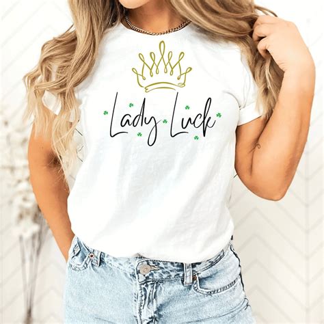 Lady Luck T Shirt Woman Shirt Women Tee St Patricks Day Etsy