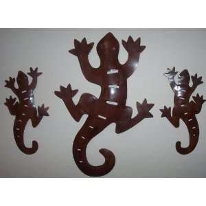 Set Of Three Gecko Lizards Southwest Wall Art Decoration D