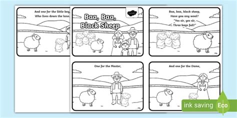 Baa Baa Black Sheep Sequencing 4 Per A4 Teacher Made