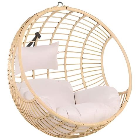 Beliani Fauteuil Suspendu En Rotin Beige Aspio Cdiscount Jardin