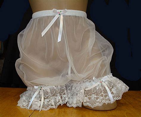 Sheer Nylon Bloomers Panties w/ Lace