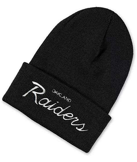 NFL Mitchell and Ness Oakland Raiders Black Cuff Beanie | Zumiez