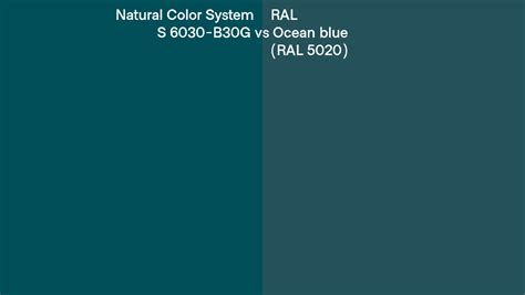 Natural Color System S 6030 B30g Vs Ral Ocean Blue Ral 5020 Side By