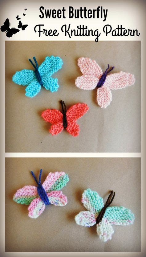 Butterfly Free Knitting Pattern Knitted Flower Pattern Free Knitted