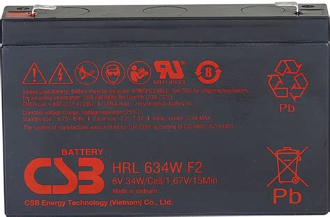 Аккумуляторная батарея CSB 6V 9Ah (HRL634WF2) – фото, отзывы ...
