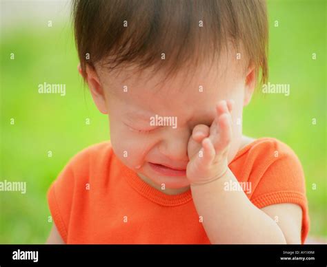 Close Up Of A Baby Girl Crying Stock Photo Alamy