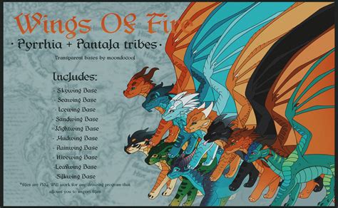 NEW Wings of Fire bases by Moondocool on DeviantArt